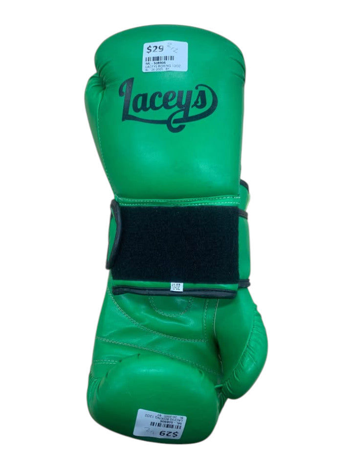 LACEYS BOXING 12OZ BOXING GLOVES BLACK PAIR TESTED