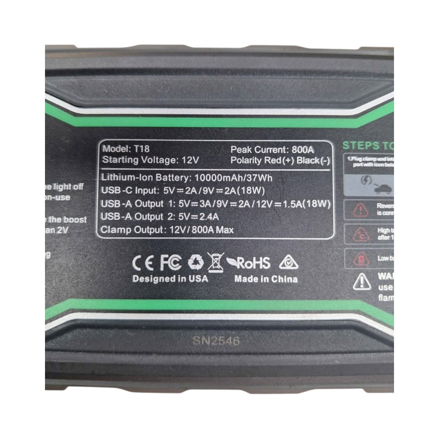 CAROSS T18 12V VEHICLE JUMP STARTER IN CASE WITH ACCESSORIES - 509272
