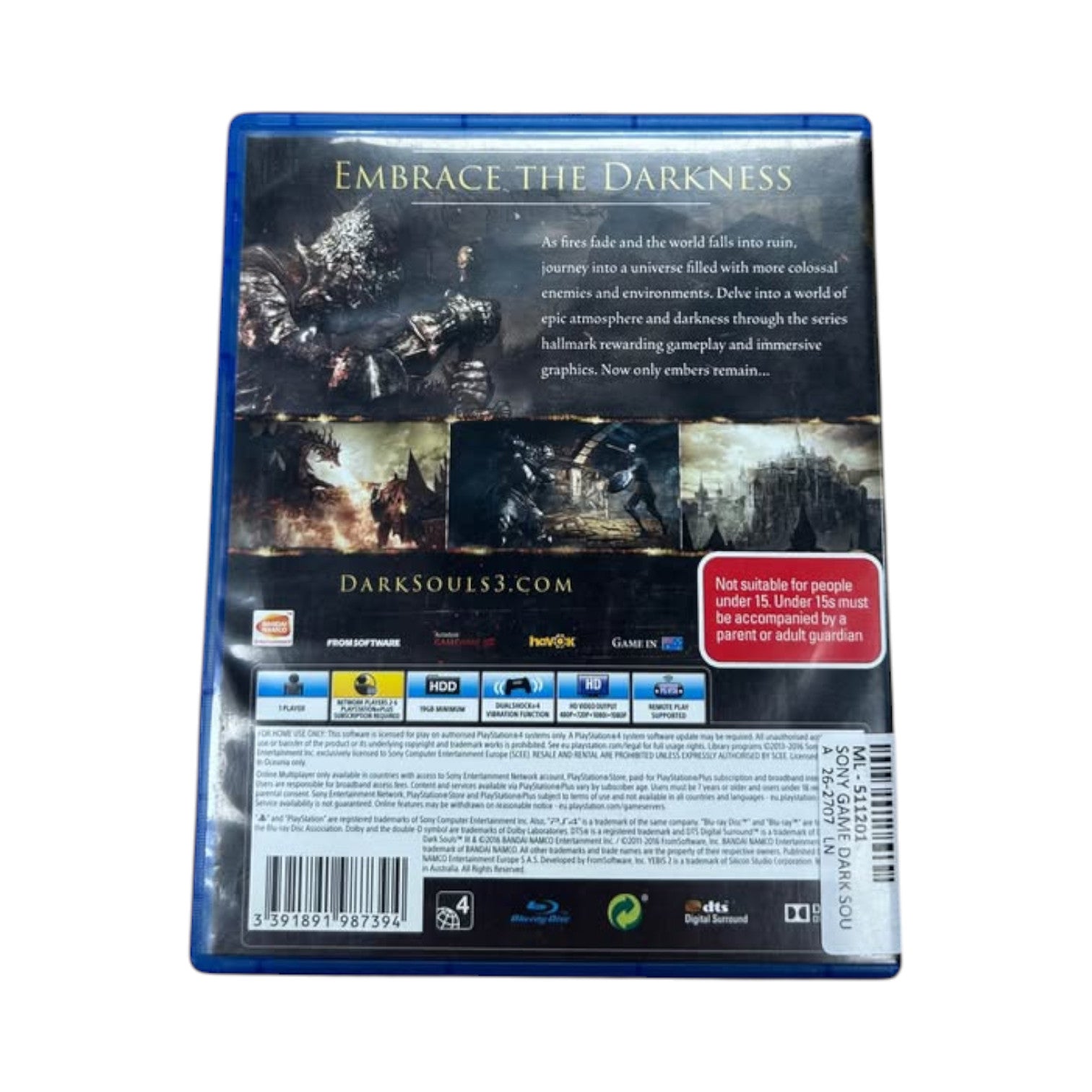 Sony Dark Souls 3 PlayStation 4 Game - 511201