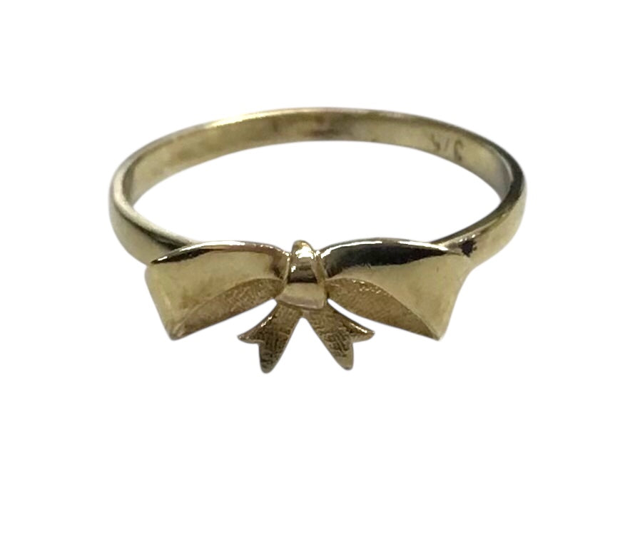 Ladies 9ct Yellow Gold Bow Ring (Size O) Ref#506879