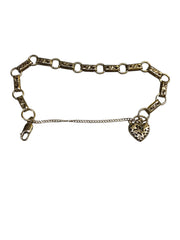 Ladies 9ct Yellow Gold Heart Bracelet Ref#507310