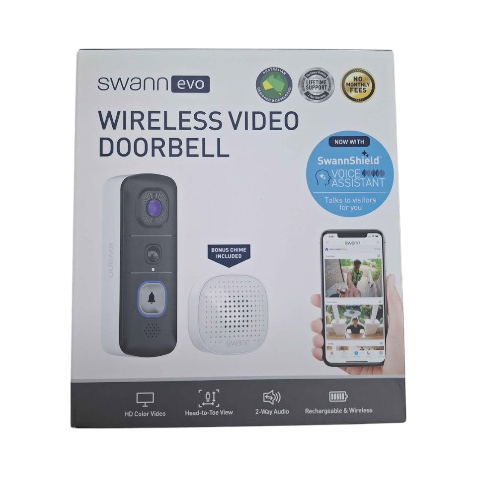 Swann Evo Wireless 4K Video Doorbell With Chime New in box - 511553