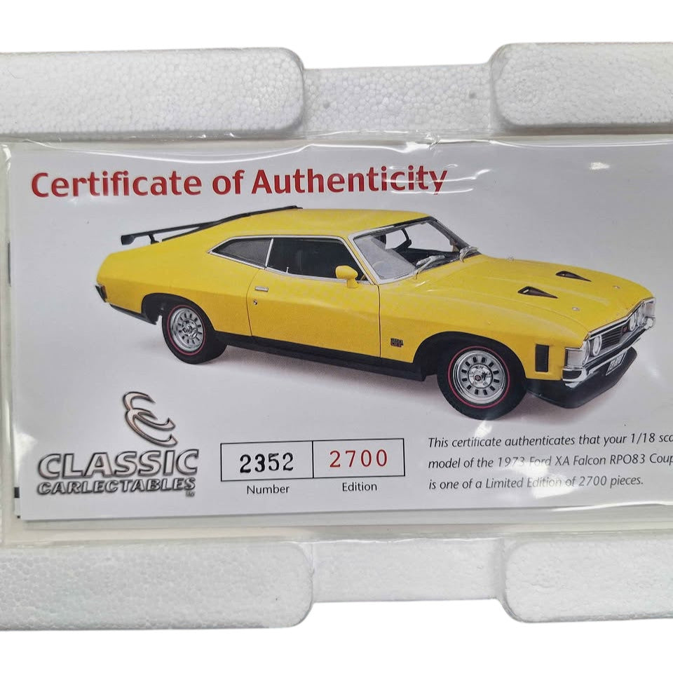 Carlectables 1973 Ford XA Falcon RPO83 351 GT 1:18 Scale Model Car - 511876