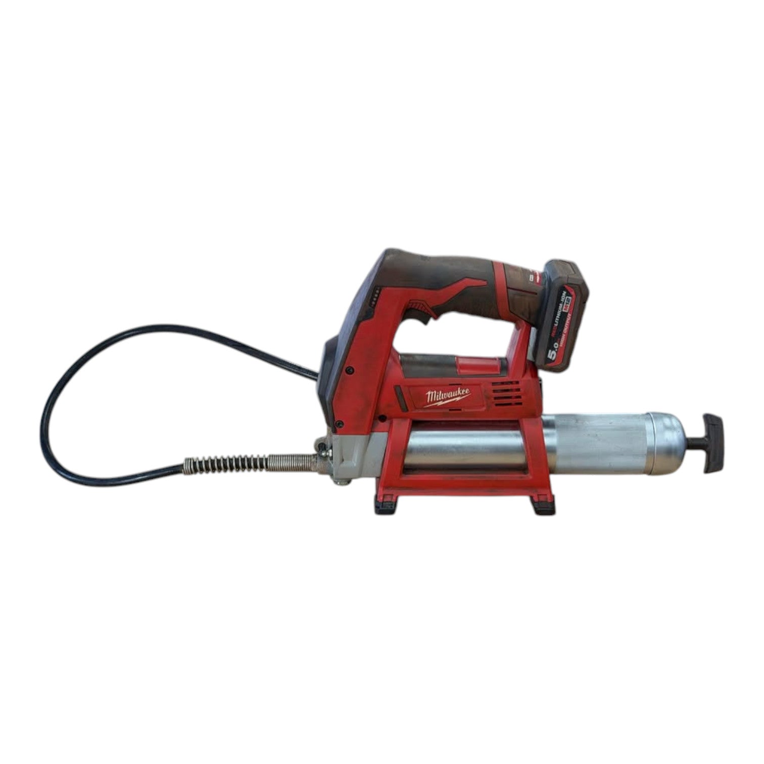 Milwaukee 12v 400ml Cordless Grease Gun M12GG w/High Output 12v 5Ah Battery - 512211