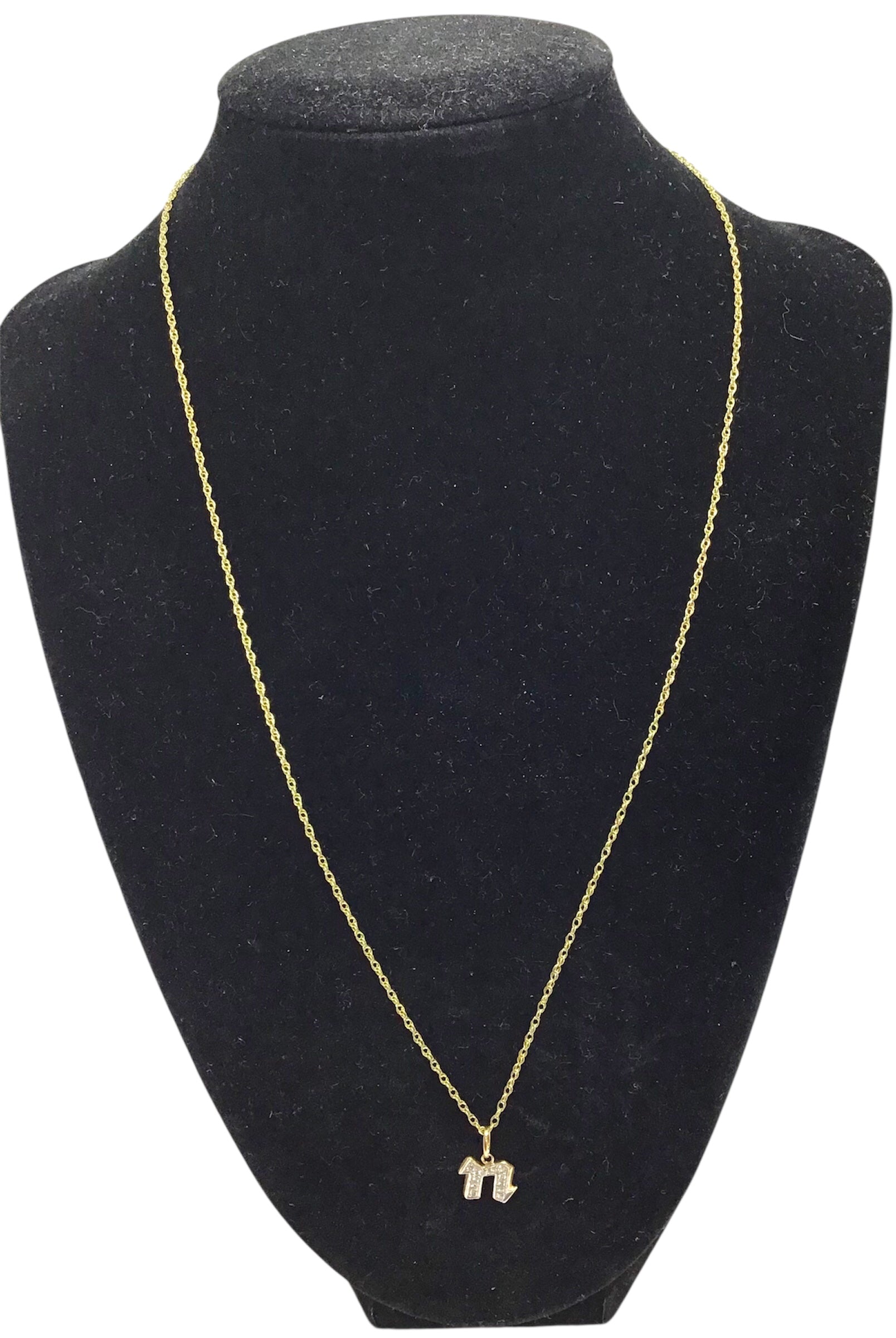 Ladies 14ct Yellow Gold Necklace and Letter N Pendant Ref#505964