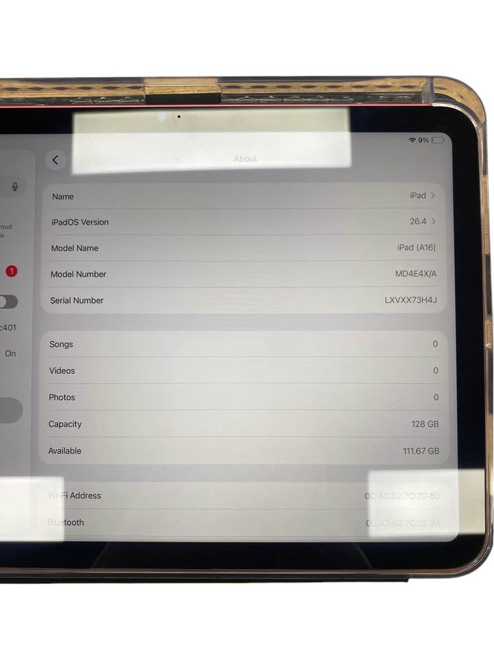 Apple IPad MD4E4X/A A16 128GB 100% Batt Health Tablet - 512704