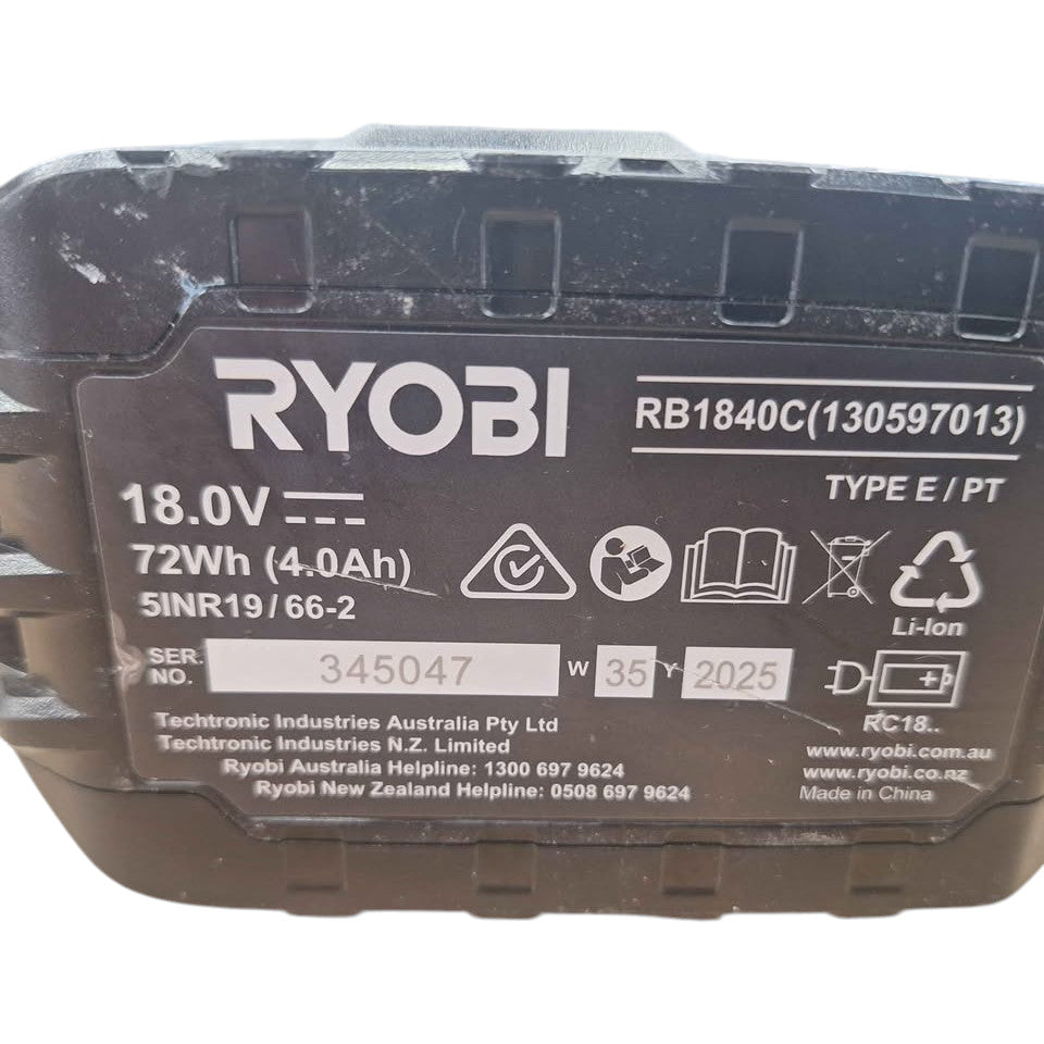 Ryobi RB1840C 18V Cordless Tool Battery 4.0Ah - 513007