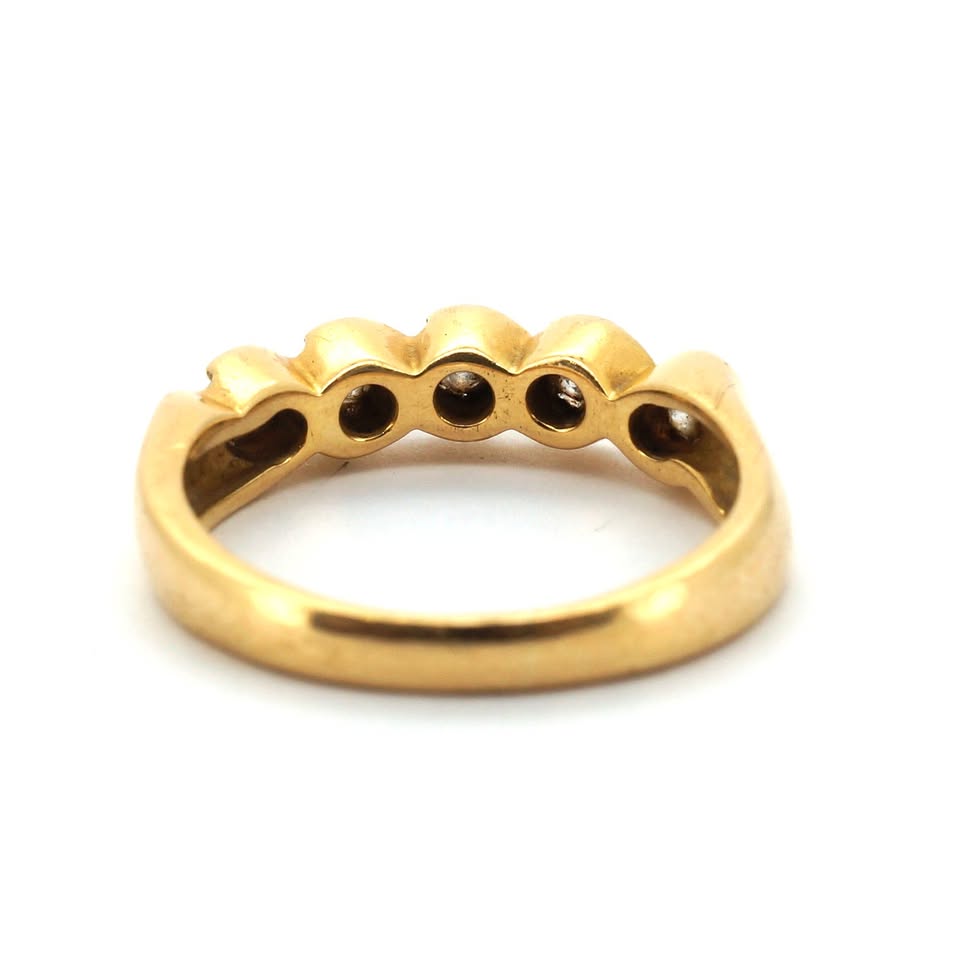 Unisex 18ct Yellow Gold & Diamond Eternity Ring (Size N) - 509020