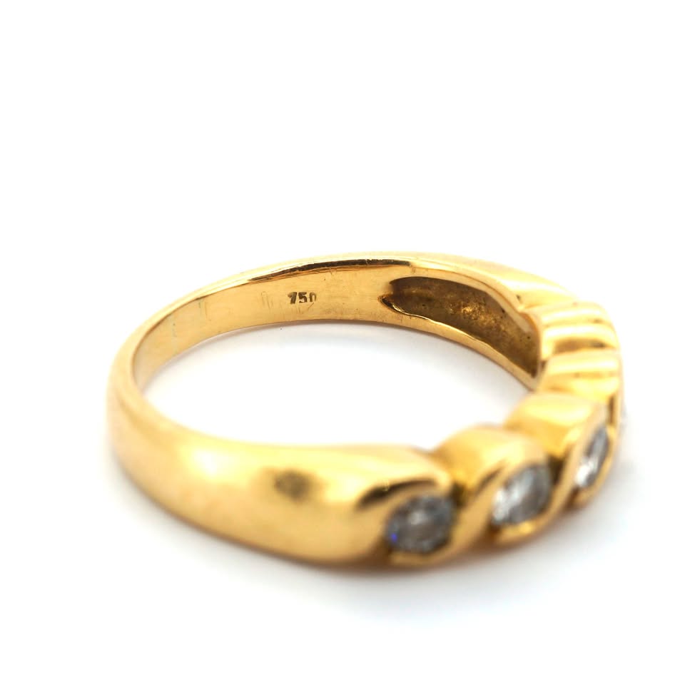 Unisex 18ct Yellow Gold & Diamond Eternity Ring (Size N) - 509020