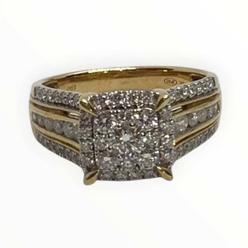 Ladies 10k Gold Lab Diamonds Ring (Size O) Ref#513127