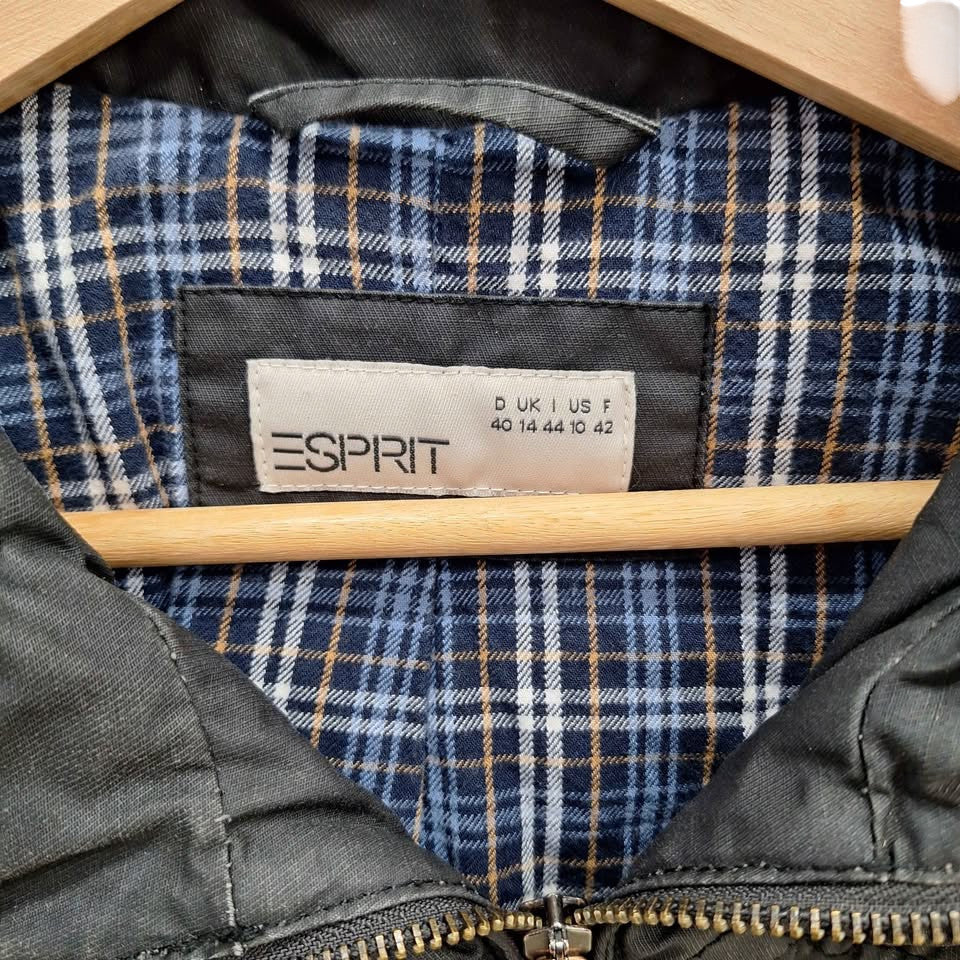 Esprit Womens Black & Blue Motorcycle Style Jacket (Size 14) - 513894