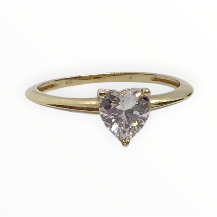 Ladies 9ct Gold Heart Ring (Size Q) Ref#511843