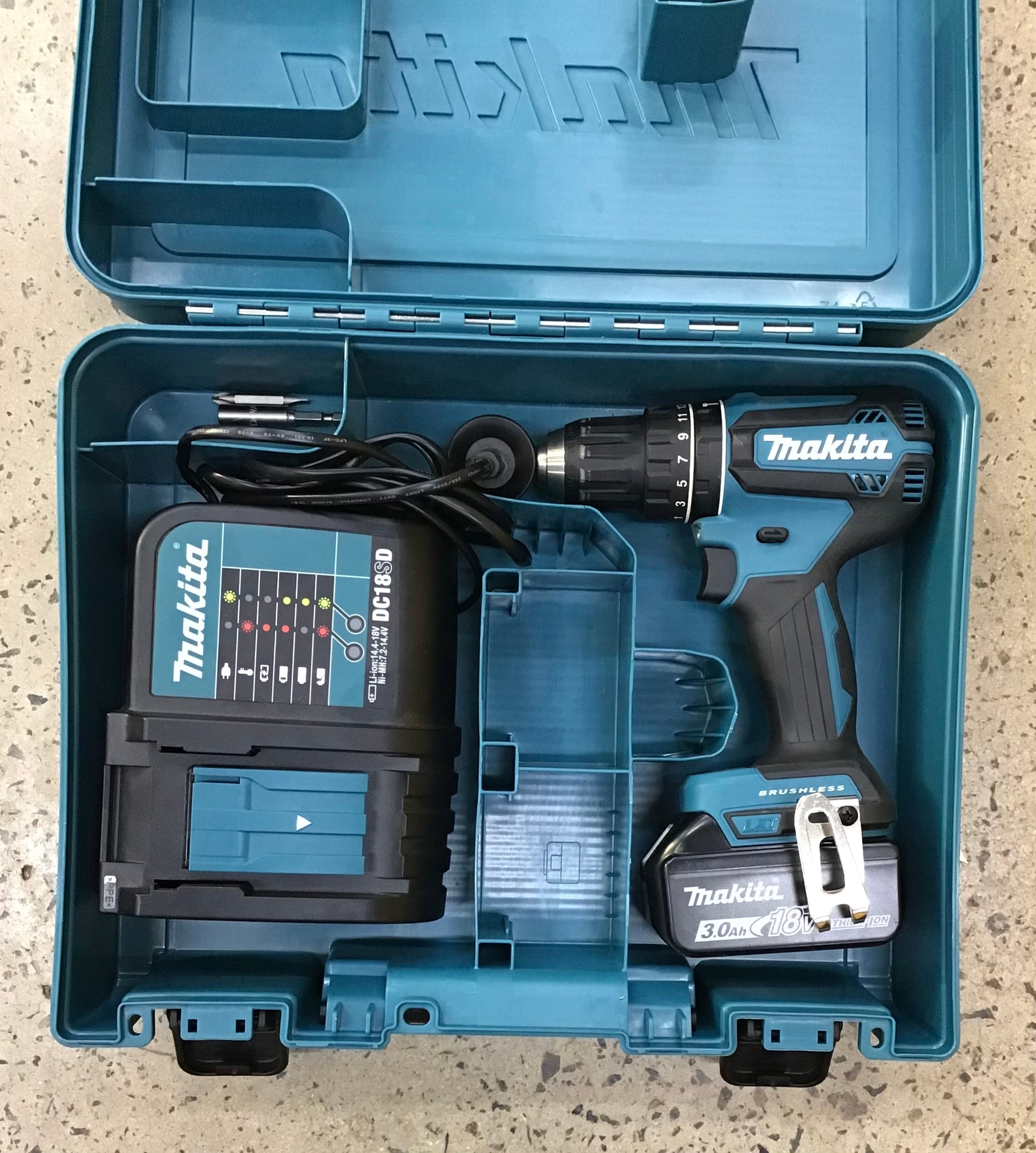 Makita 18v Brushless Hammer Driver Drill Kit Ref#512583