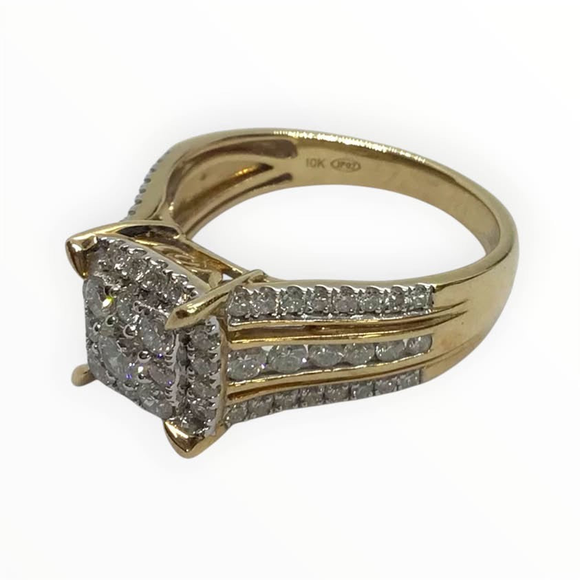 Ladies 10k Gold Lab Diamonds Ring (Size O) Ref#513127