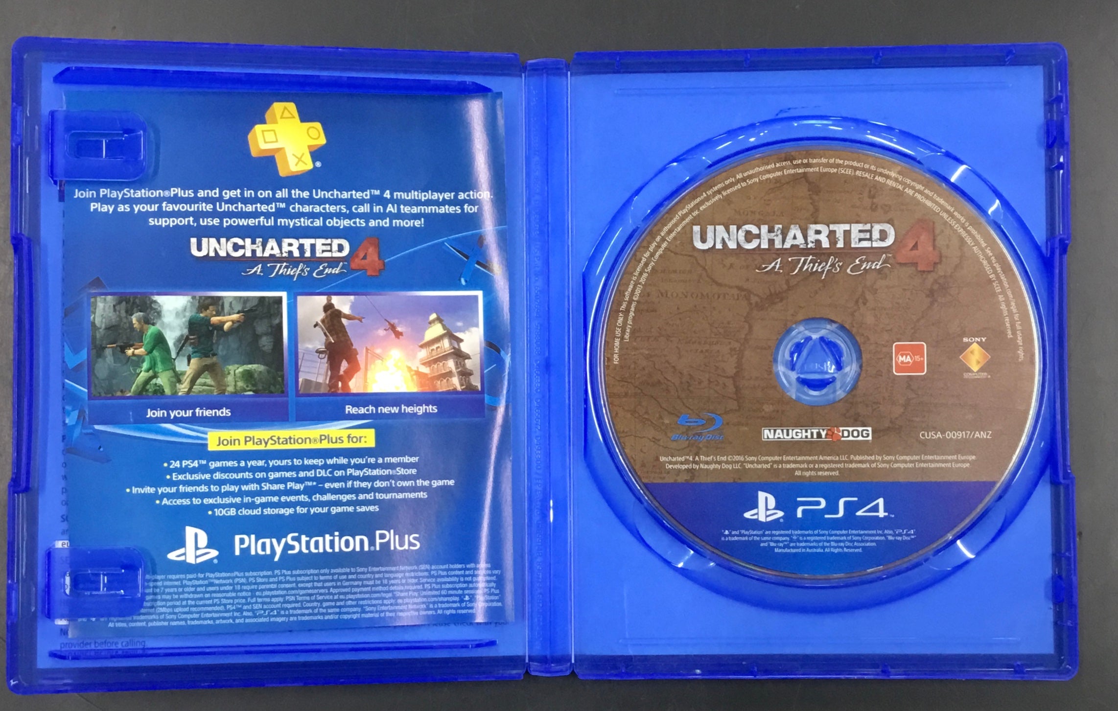 PS4 GAME UNCHARTED 4 A Thief's End Ref#512224
