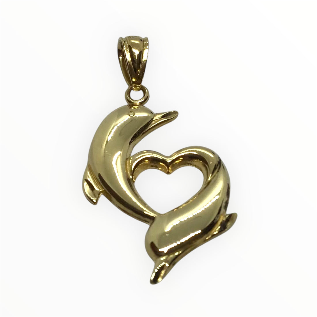 Ladies 9ct Gold Dolphin Pendant (Length 2.5cm) Ref#513324