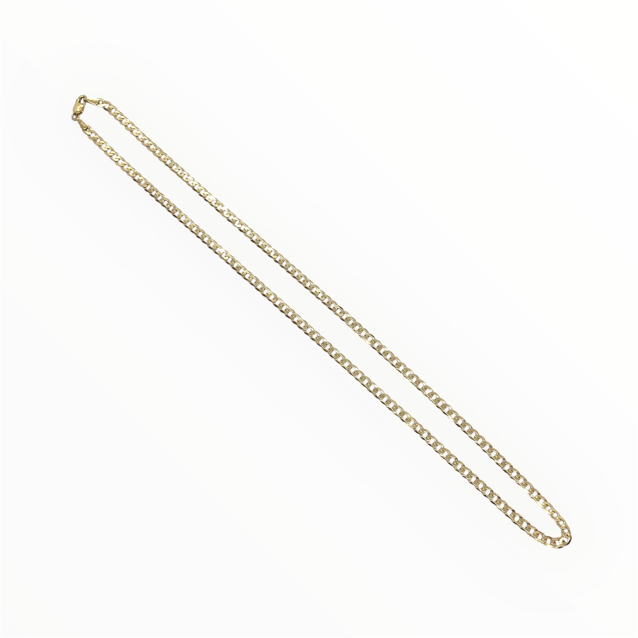 Ladies 9ct Gold Flat Curb Chain (Length 45cm) Ref#512343