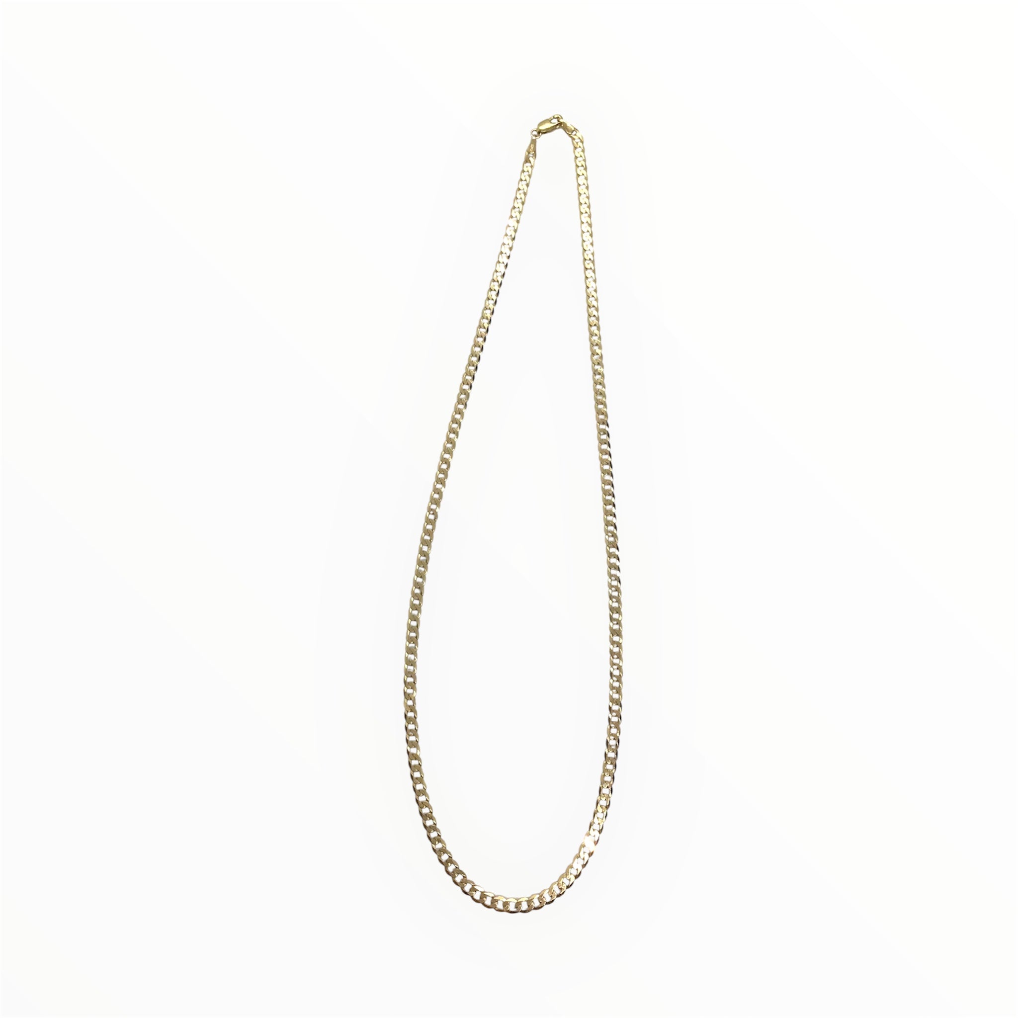 Ladies 9ct Gold Flat Curb Chain (Length 45cm) Ref#512343
