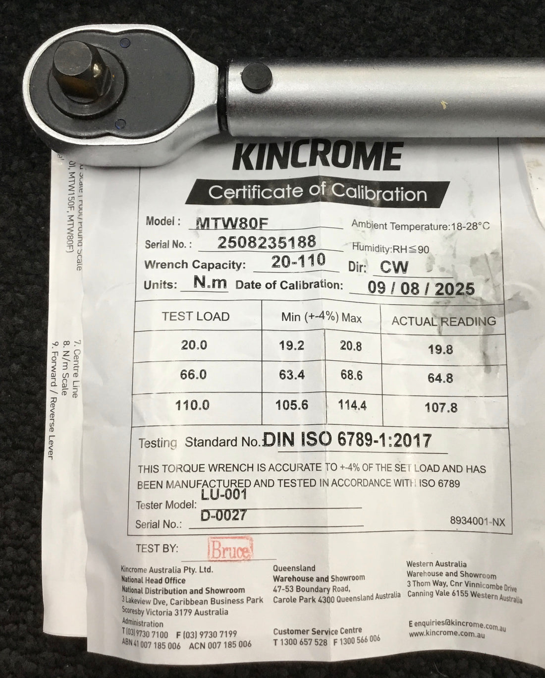 KINCROME 3/8 inch TORQUE WRENCH Ref#512160