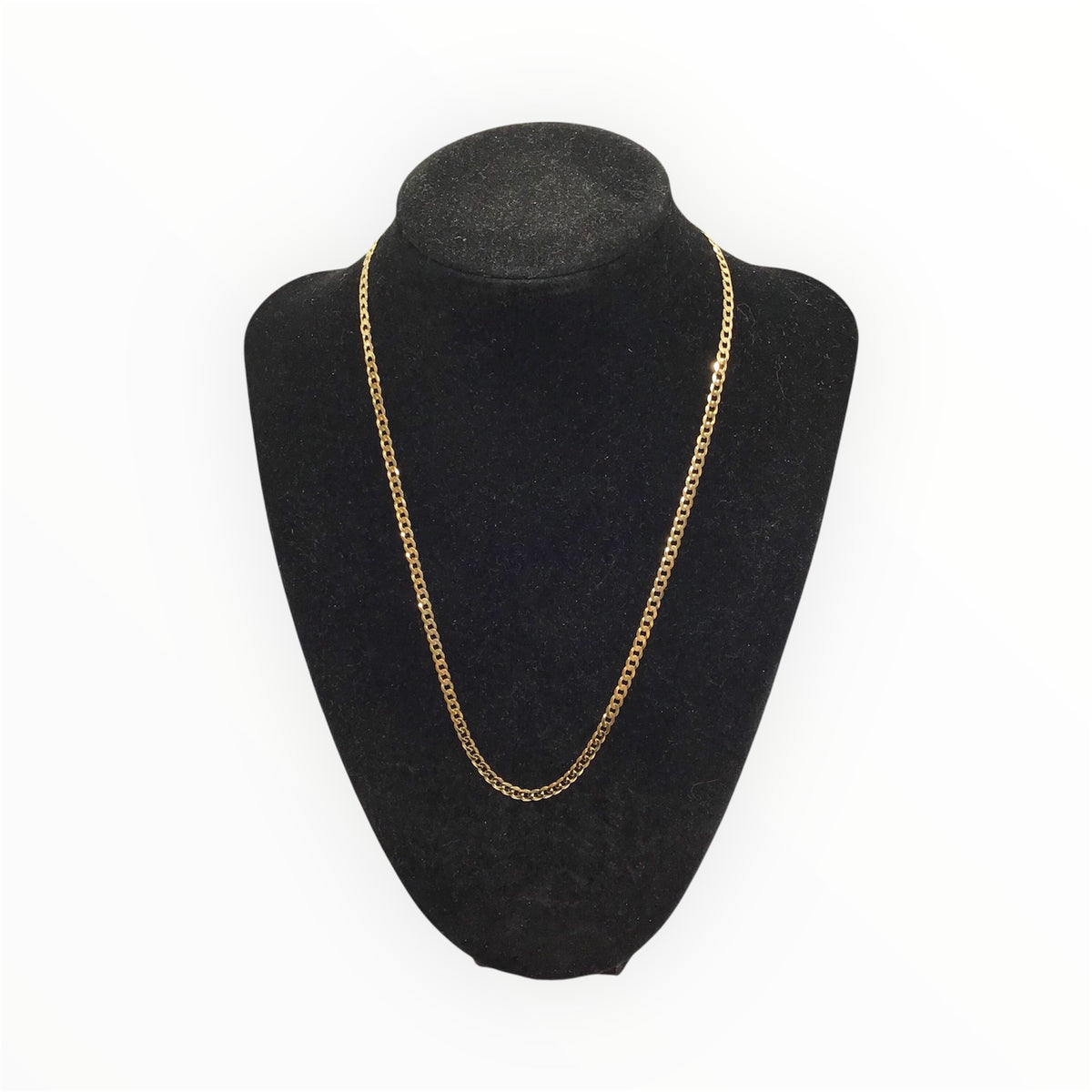 Ladies 9ct Gold Flat Curb Chain (Length 45cm) Ref#512343