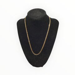 Ladies 9ct Gold Flat Curb Chain (Length 45cm) Ref#512343