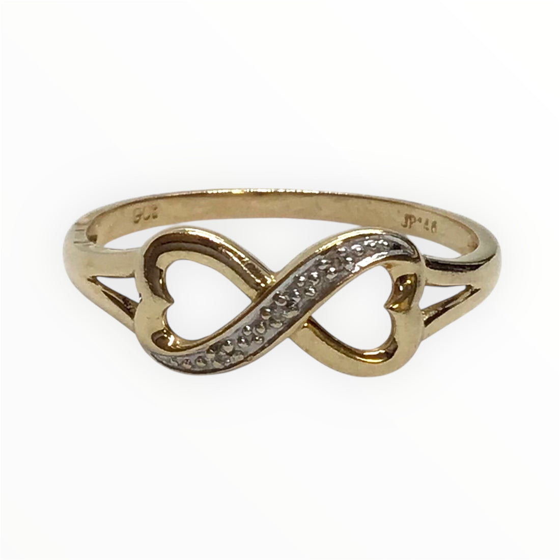 Ladies 9ct Gold Heart Infinity Ring (Size S) Ref#512922