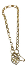 Ladies 9ct Yellow Gold Heart Bracelet Ref#505494