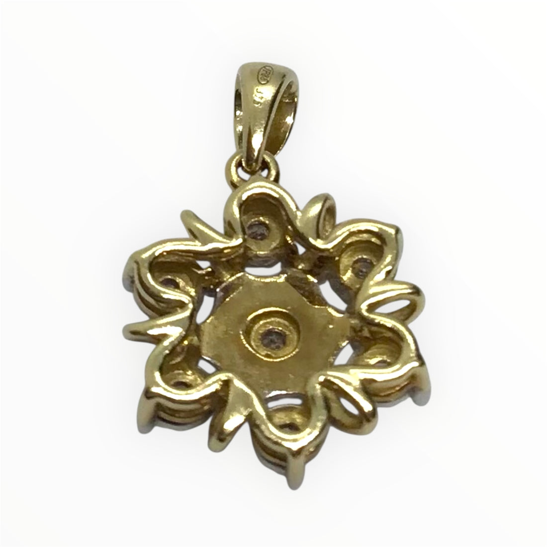 Ladies 9ct Gold Diamond Pendant (Length 1.5cm) Ref#512335