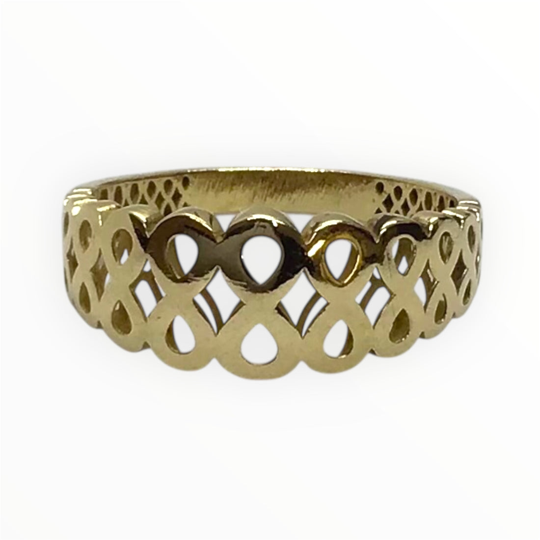 Ladies 18ct Gold Dress Ring (Size O 1/2) Ref#511802