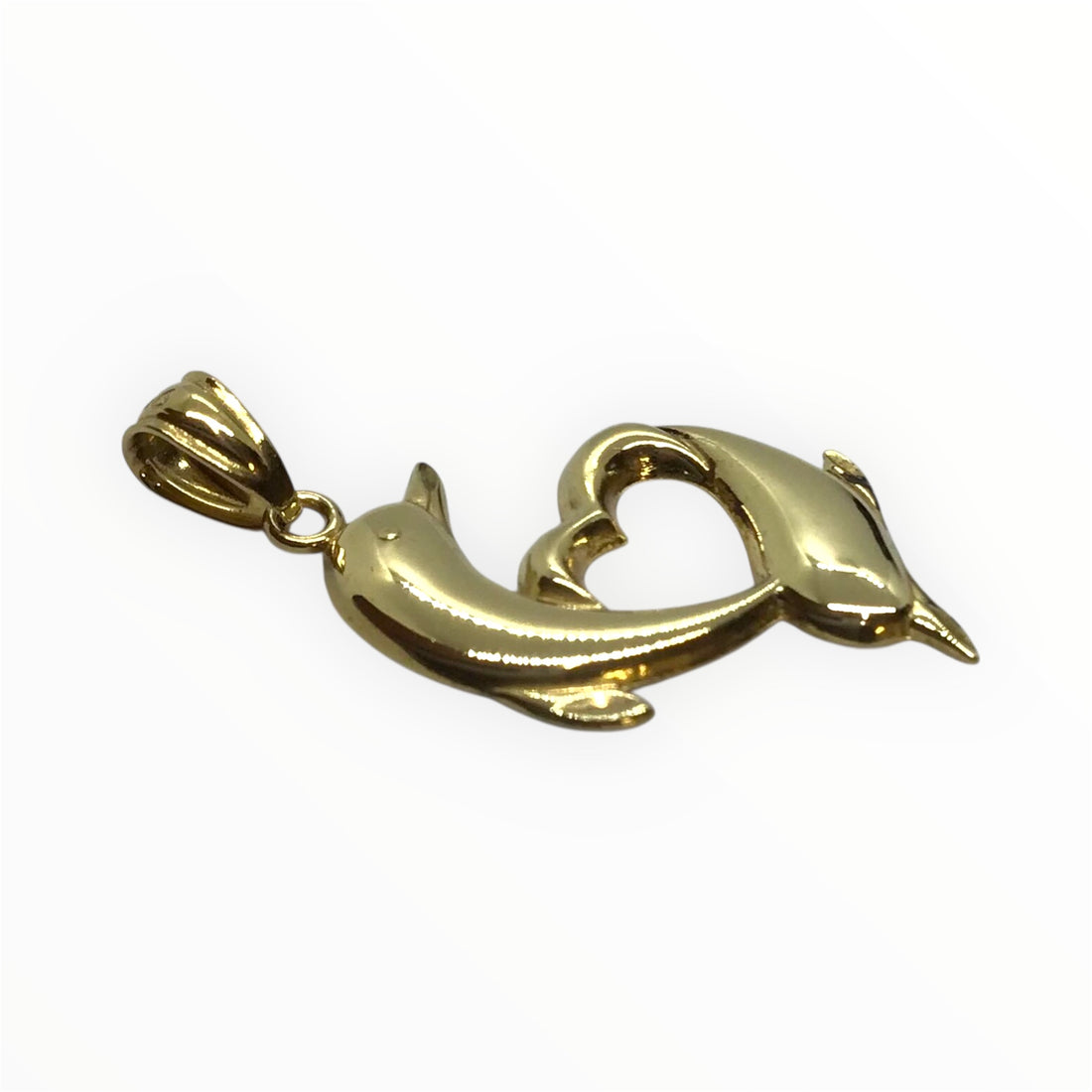 Ladies 9ct Gold Dolphin Pendant (Length 2.5cm) Ref#513324