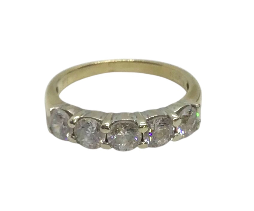 Ladies 9ct Yellow Gold Dress Ring (Size M 1/2) Ref#506873
