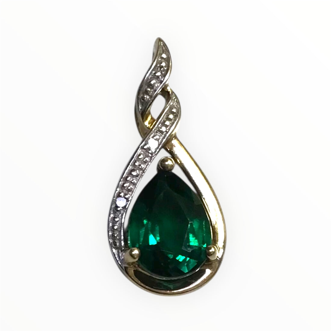 Ladies 9ct Gold Coloured Stone Pendant (Length 2cm) Ref#512334
