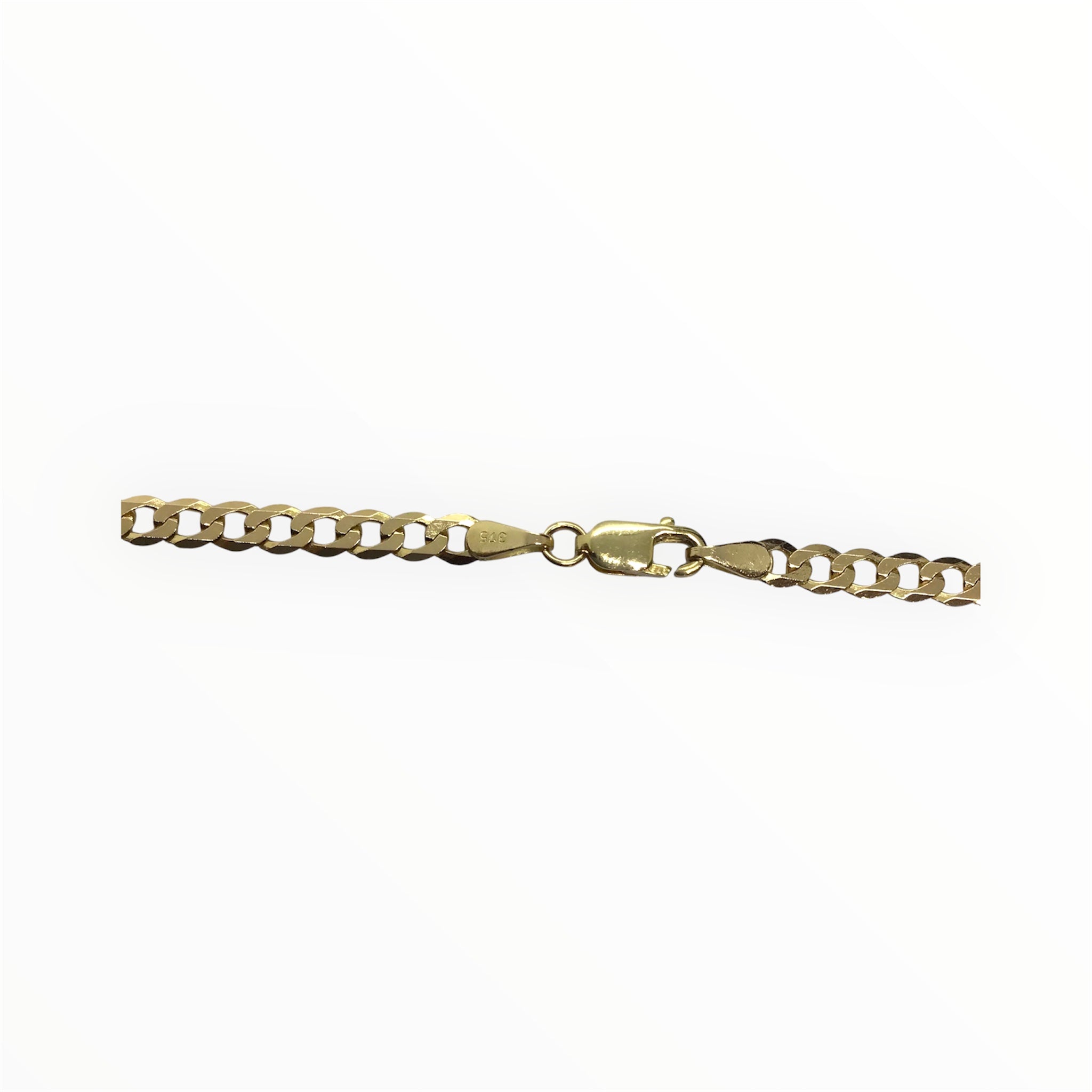 Ladies 9ct Gold Flat Curb Chain (Length 45cm) Ref#512343