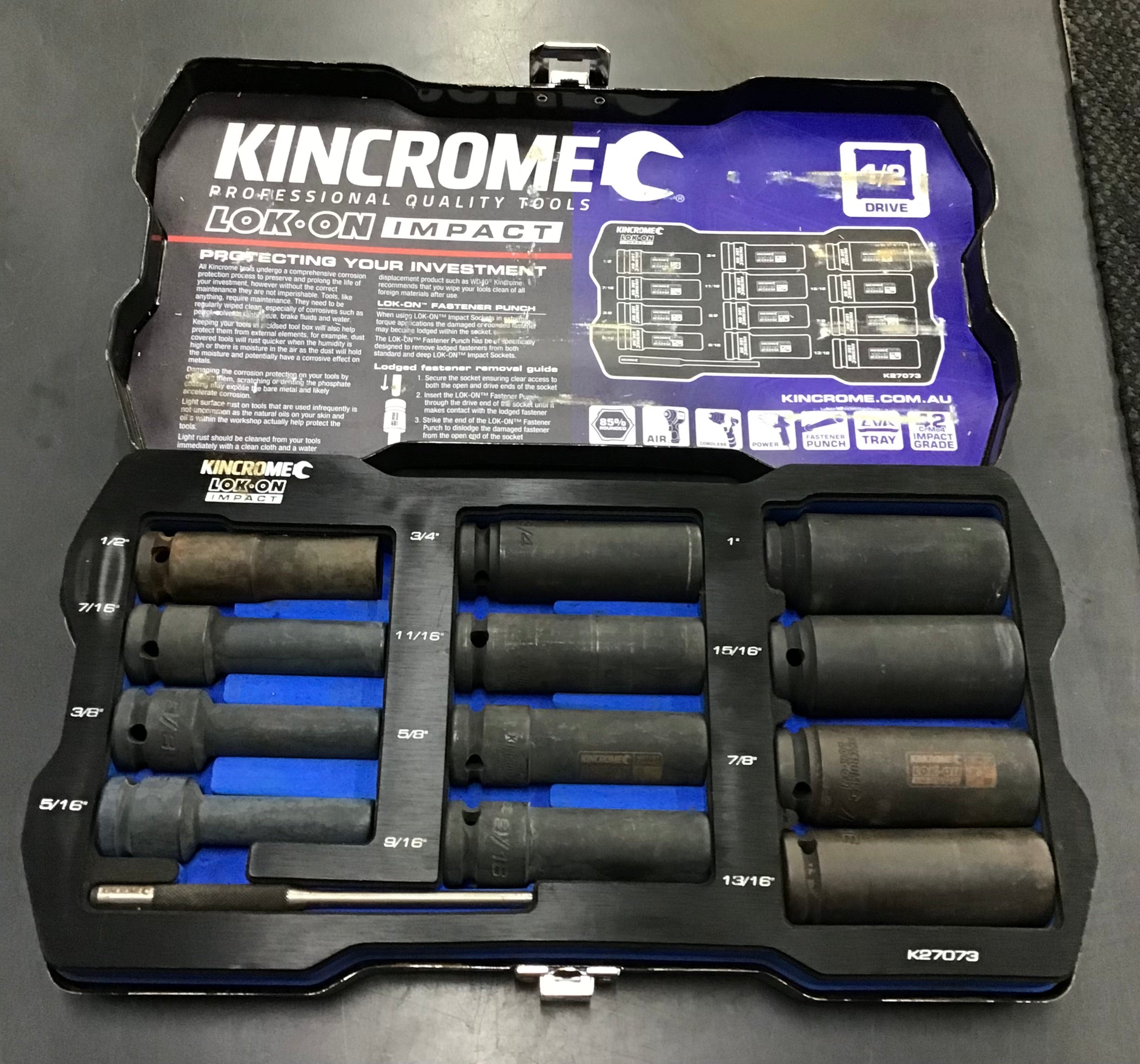 Kincrome Lok-On Deep 1/2” Drive Impact Sockets Ref#512785