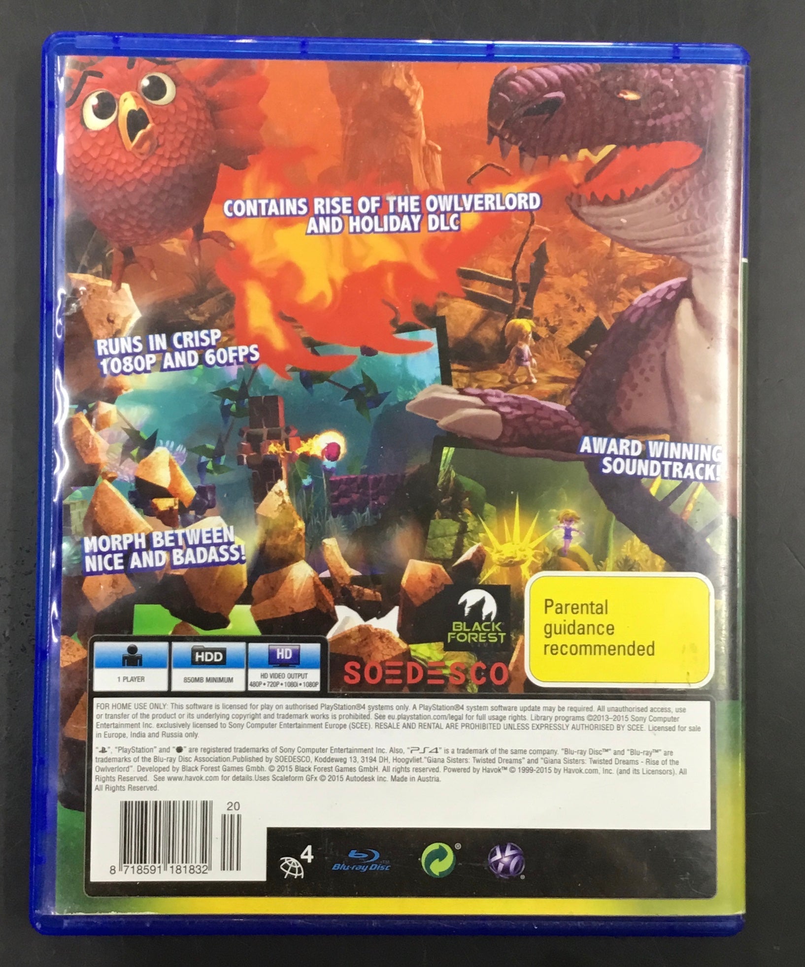 PS4 GAME GIANA SISTERS TWISTEDDREAMS DIRECTOR'S CUT Ref#512172