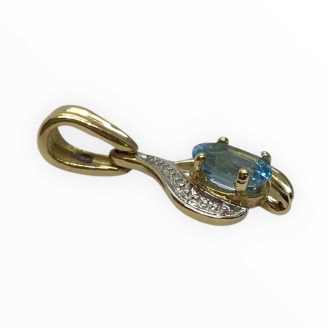 Ladies 9ct Gold Coloured Stone Pendant (Length 2cm) Ref#512196