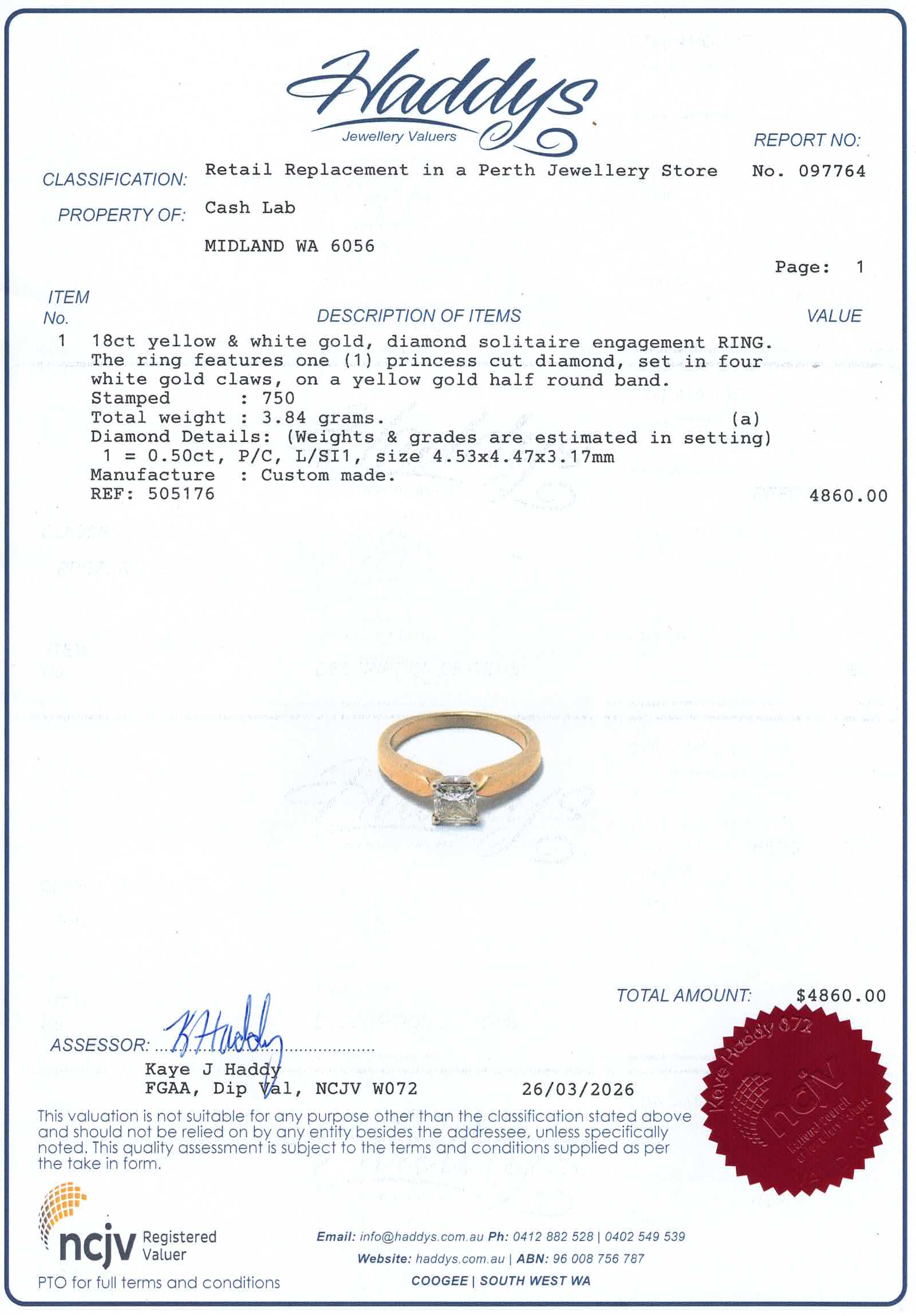 18ct Yellow & White Gold Diamond Engagement Ring (Size H) - 505176
