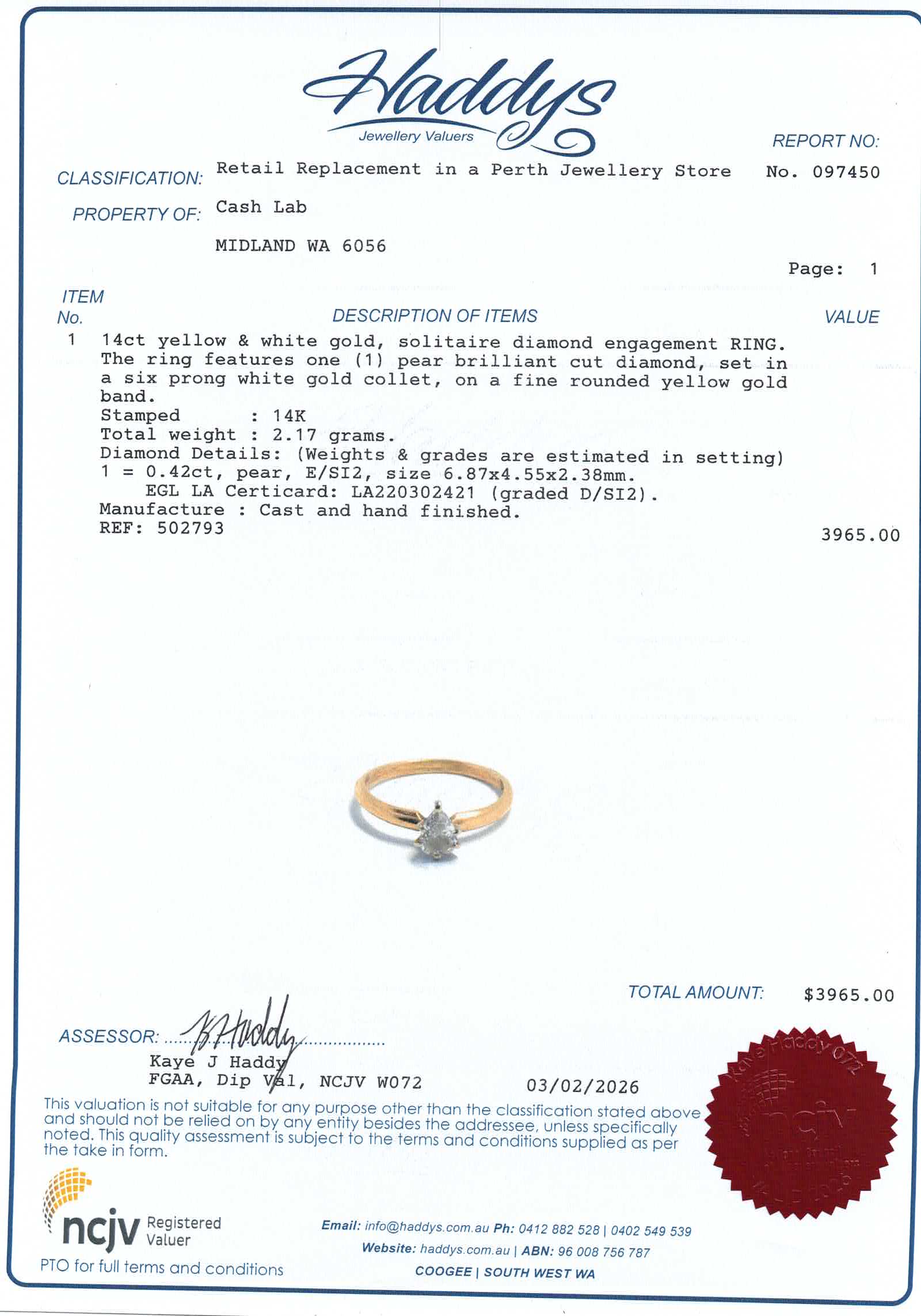 Ladies 14ct Yellow Gold Diamond Engagement Ring (Size M) - 502793