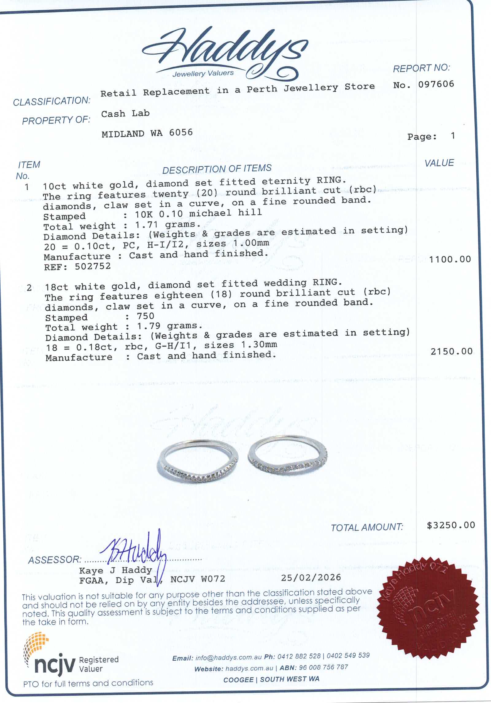 10ct/18ct White Gold Diamond 3 Engagement Ring Set (Size N 1/2) - 502752