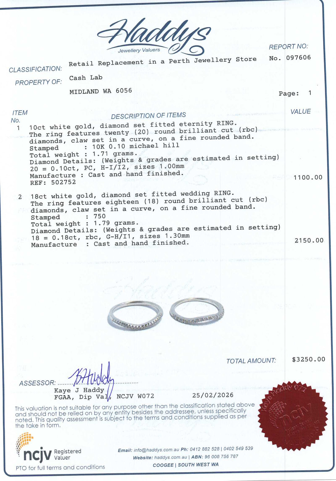 10ct/18ct White Gold Diamond 3 Engagement Ring Set (Size N 1/2) - 502752