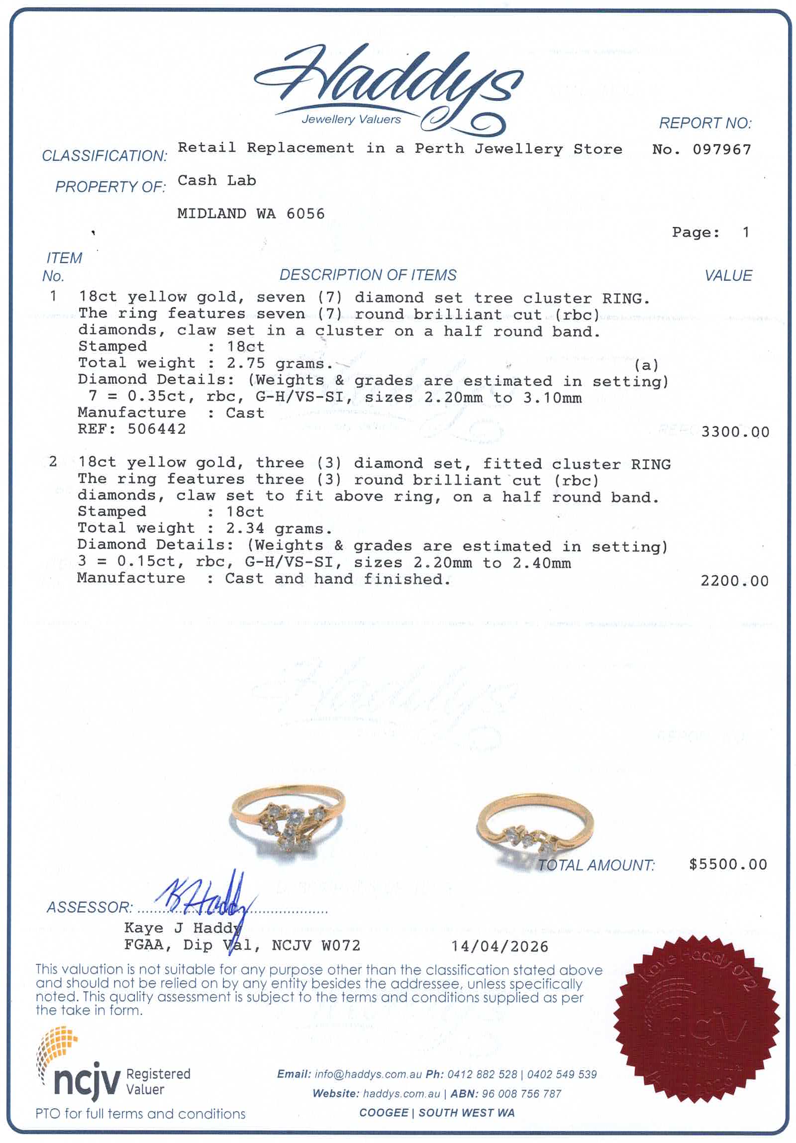 Ladies 18CT Yellow Gold Diamond Ring Set (Size: O) - 506442