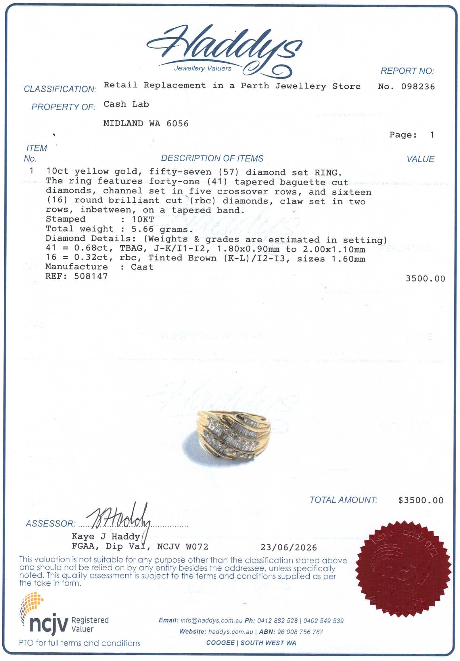Unisex 10ct Yellow Gold 57 Diamond Dress Ring (Size O) - 508147