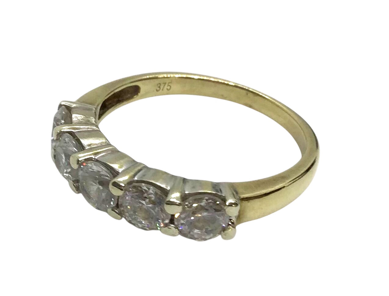 Ladies 9ct Yellow Gold Dress Ring (Size M 1/2) Ref#506873