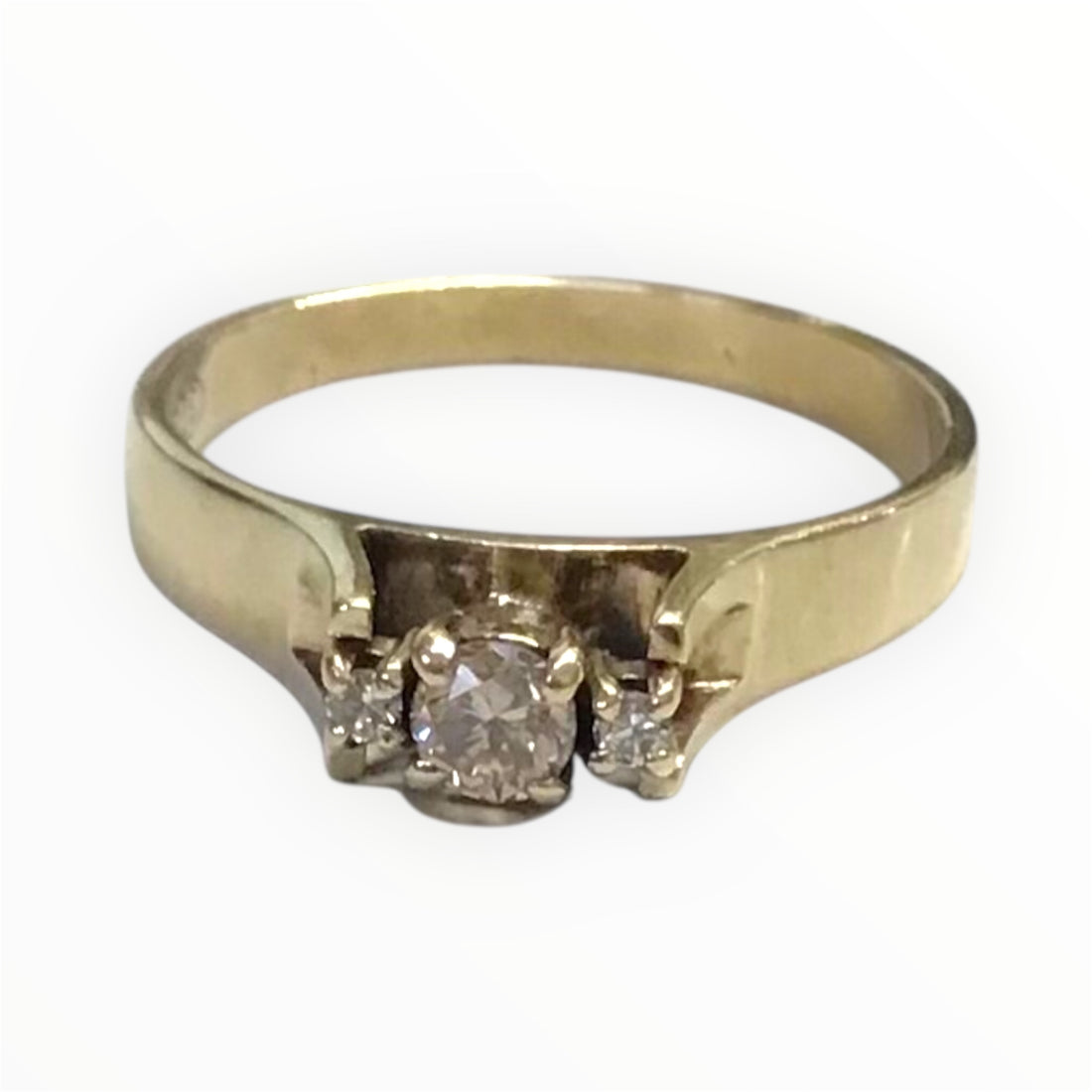 Ladies 9ct Gold Diamond Ring (Size O) Ref#512647