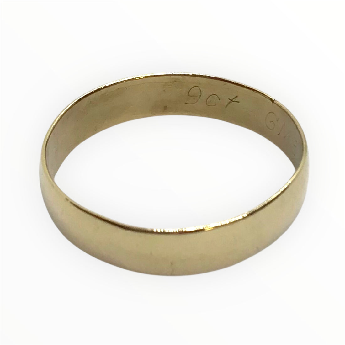 Unisex 9ct Gold Plain Ring (Size T) Ref#511928
