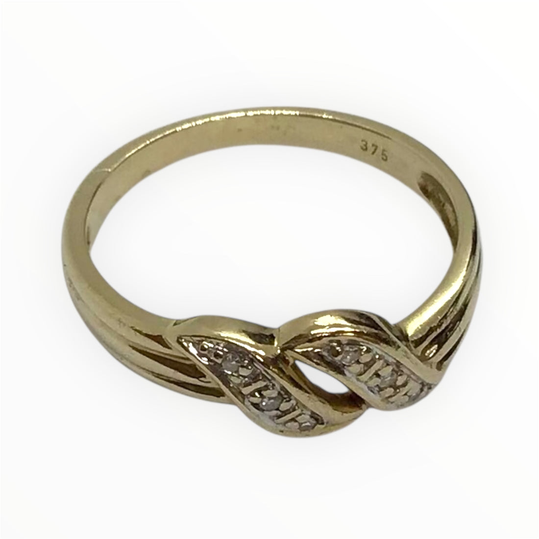 Ladies 9ct Gold Diamond Ring (Size O) Ref#513410