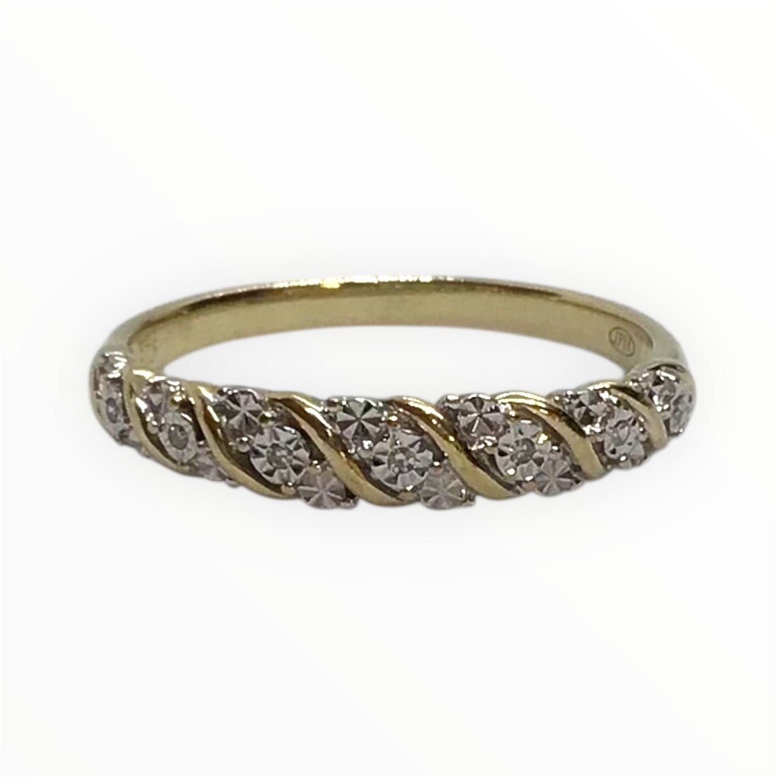 Ladies 9ct Gold Diamond Ring (Size O) Ref#512336