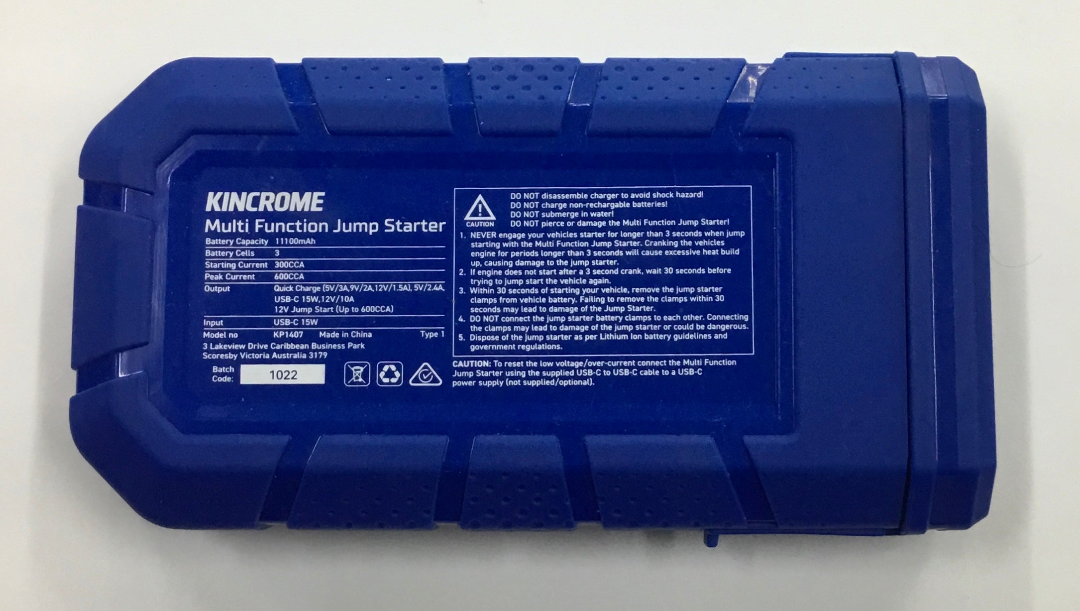 KINCROME MULTI FUNCTION JUMP STARTER Ref#507534