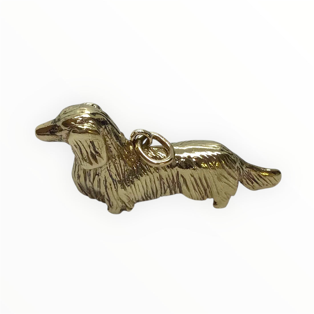 Unisex 9ct Gold Dashound Pendant (Length 3.5cm) Ref#512648