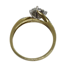Ladies 9ct Yellow Gold Diamond Ring (Size T) Ref#506239